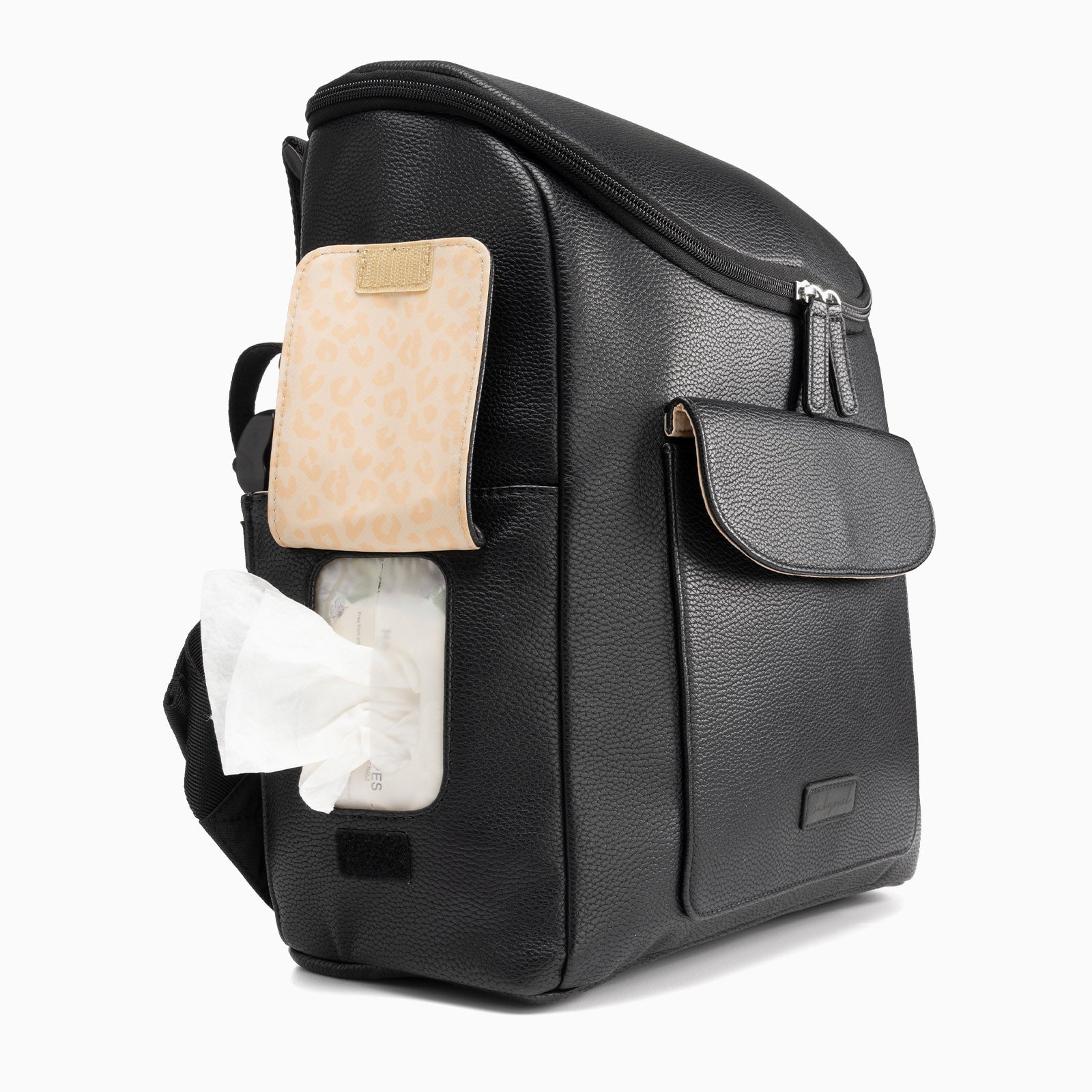 Babymel Lennox Vegan Leather Convertible Changing Backpack - Black