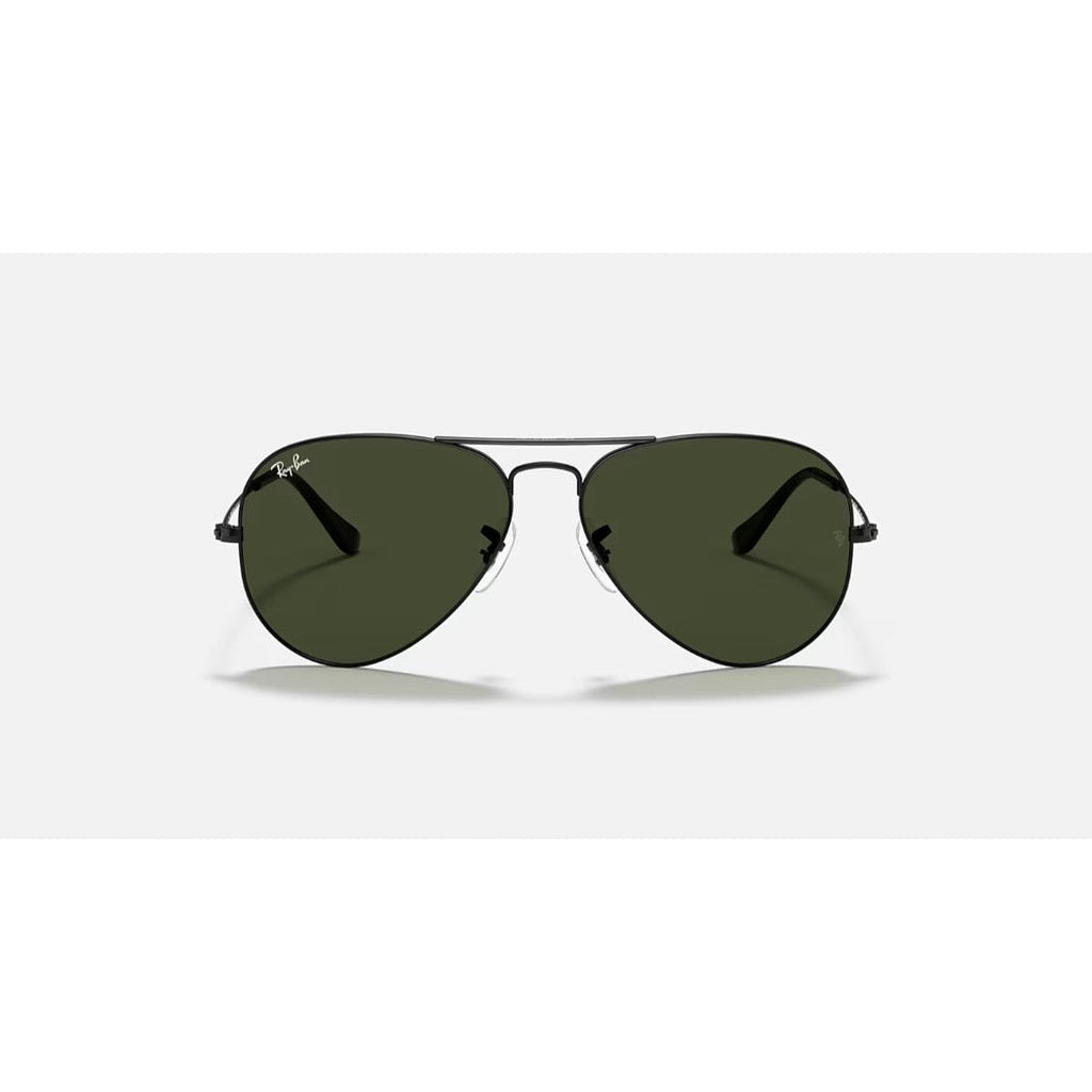 RAYBAN - AVIATOR | Black w/ Green