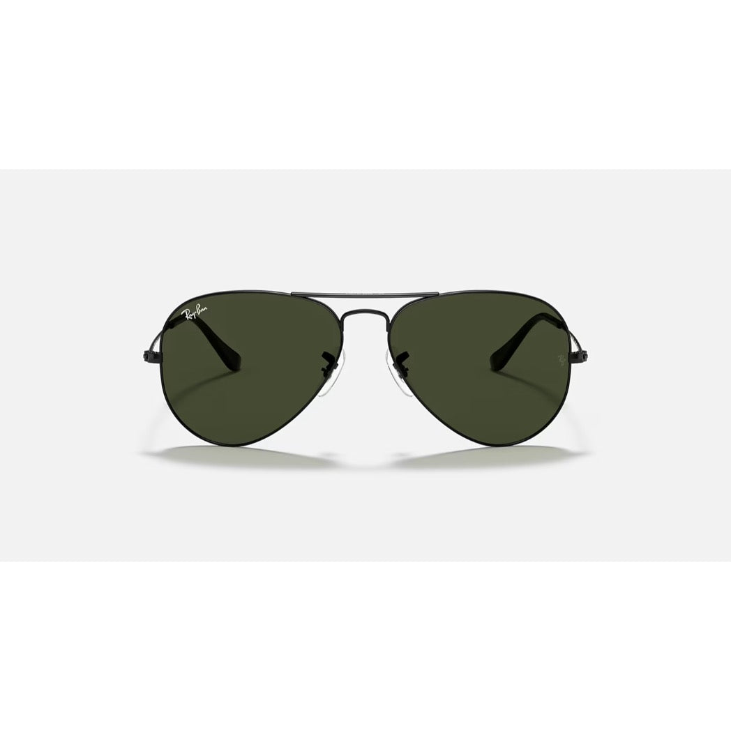 RAYBAN - AVIATOR | Black w/ Green