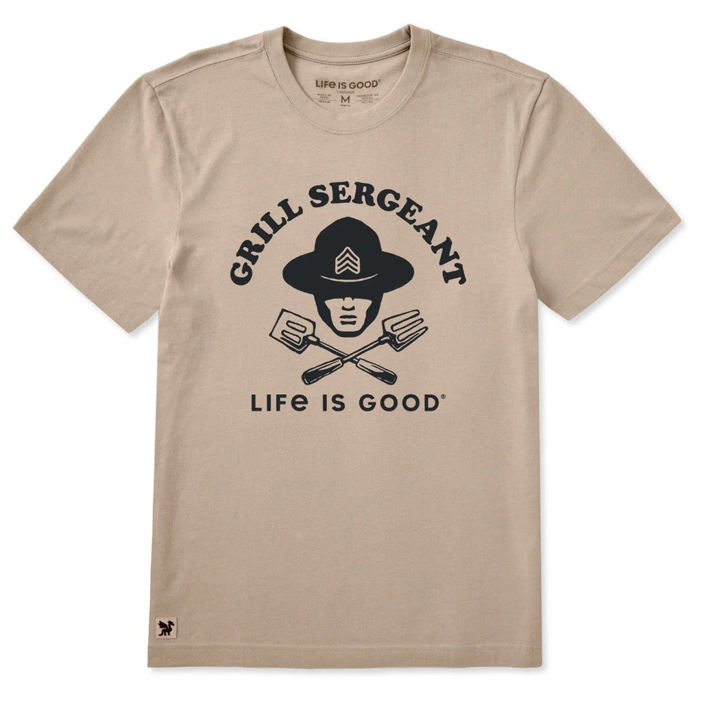 LIFE IS GOOD - MENS CRUSHER TEE | Grill Sargeant Oat Brown