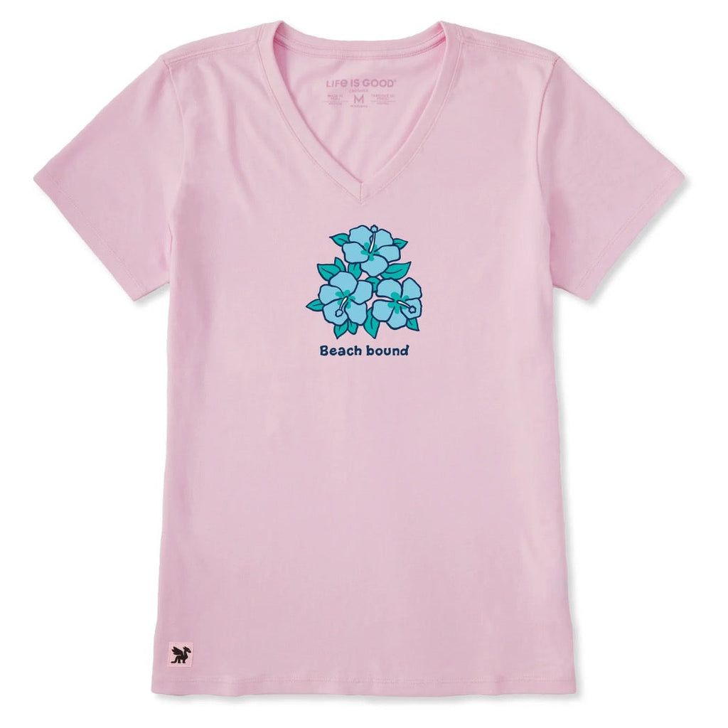 LIFE IS GOOD - WOMENS CRUSHER VEE TEE | Beach Bound Hibiscus