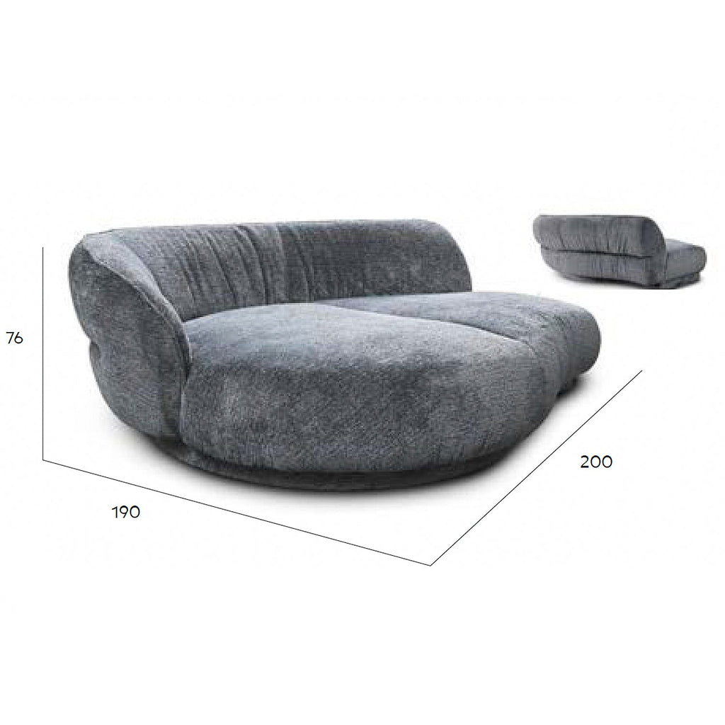 freifrau | marie sofa module round left armrest | fabric agus navy