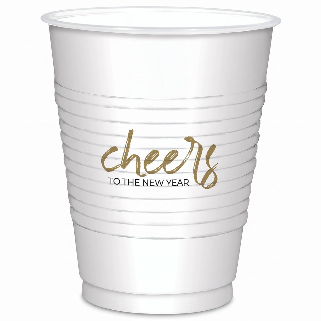 "Cheers To The New Year" 16oz Plastic Tumblers - 25 Pack