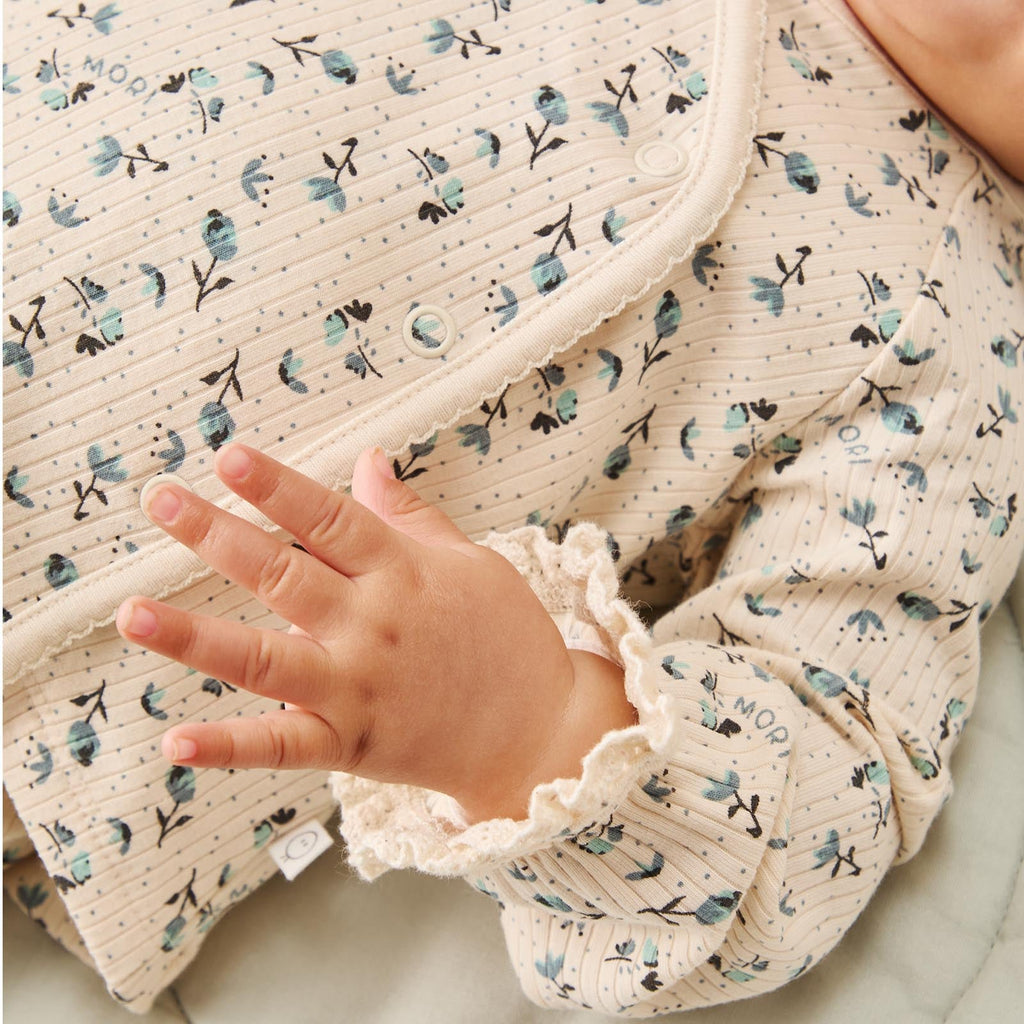 Floral Ribbed Kimono Cardigan & Leggings Outfit