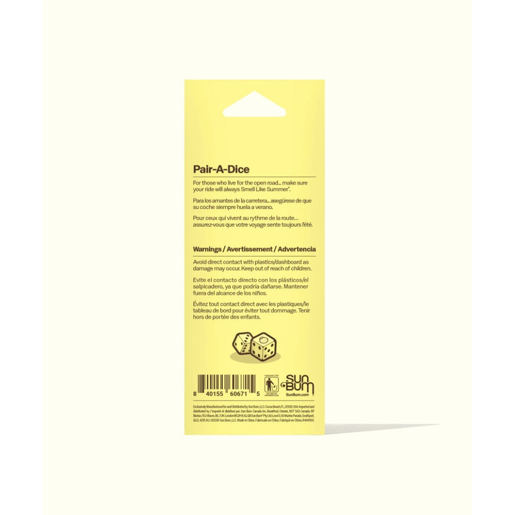 SUN BUM - Beach Original Scent Air Freshener | Dice