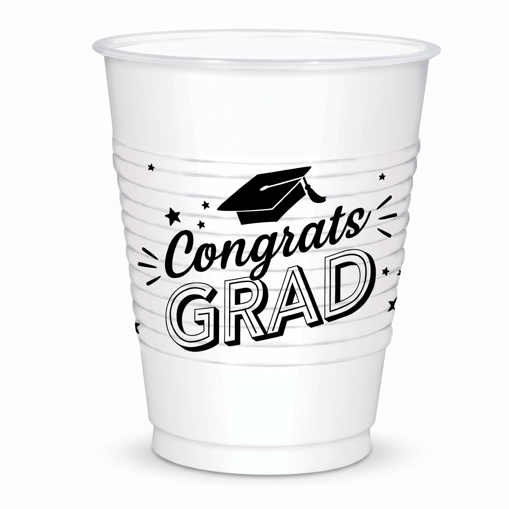 "Congrats Grad" 18oz Plastic Cups - 25ct