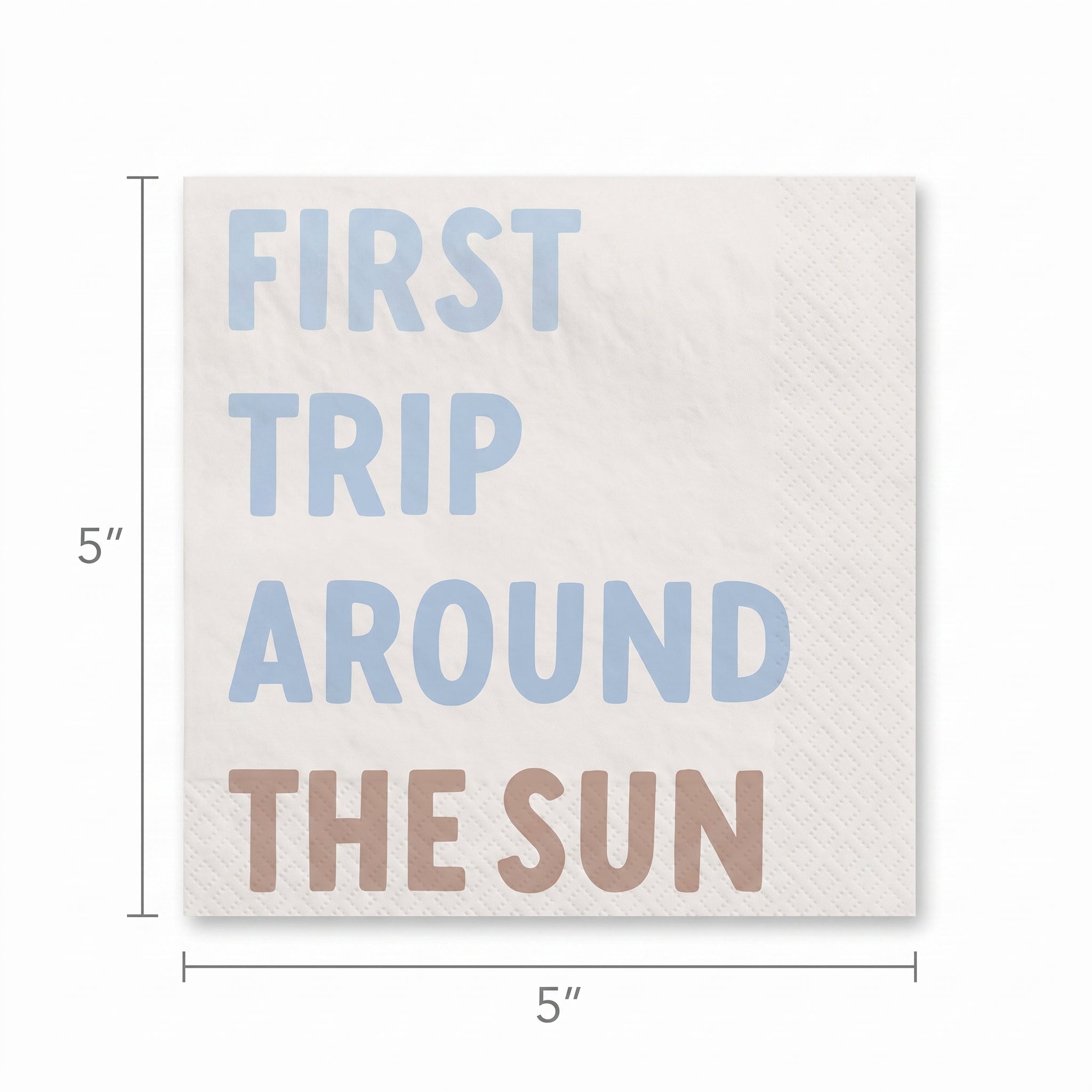 "First Trip Around the Sun" 1st Birthday Beverage Napkins - 5 In. X 5 In.