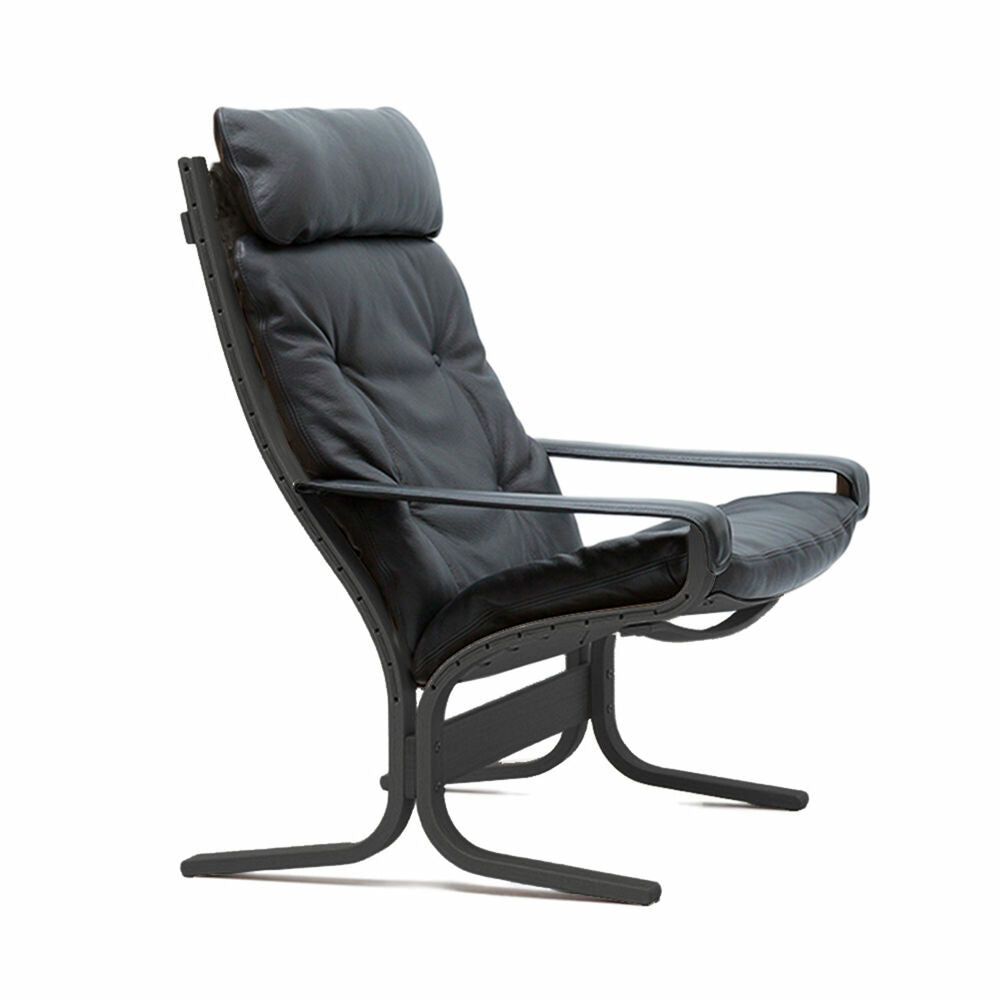 hjelle | siesta classic 301 chair | high back with arms | black oak + hemsen HA19 leather
