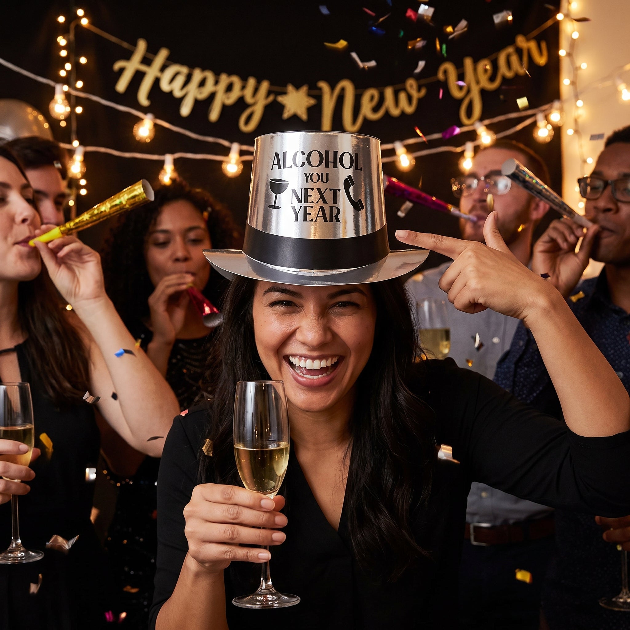 "Alcohol You Next Year" New Year's Eve Top Hat