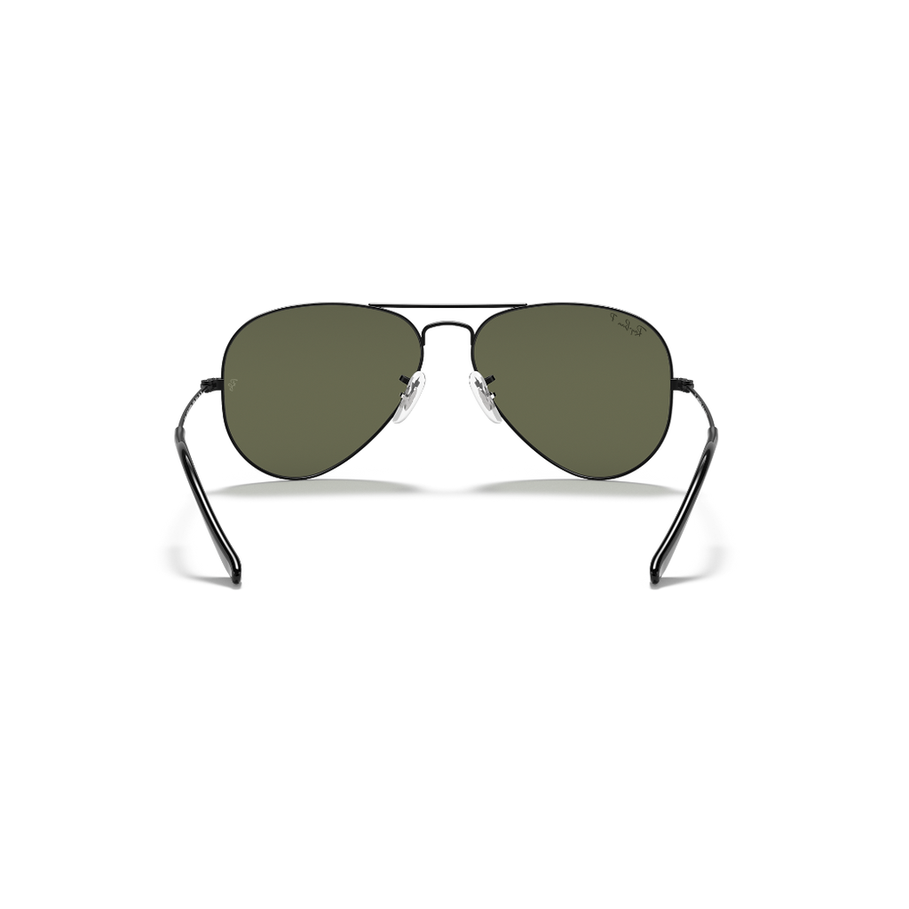 RAYBAN - AVIATOR | Black w/ Green Polarized