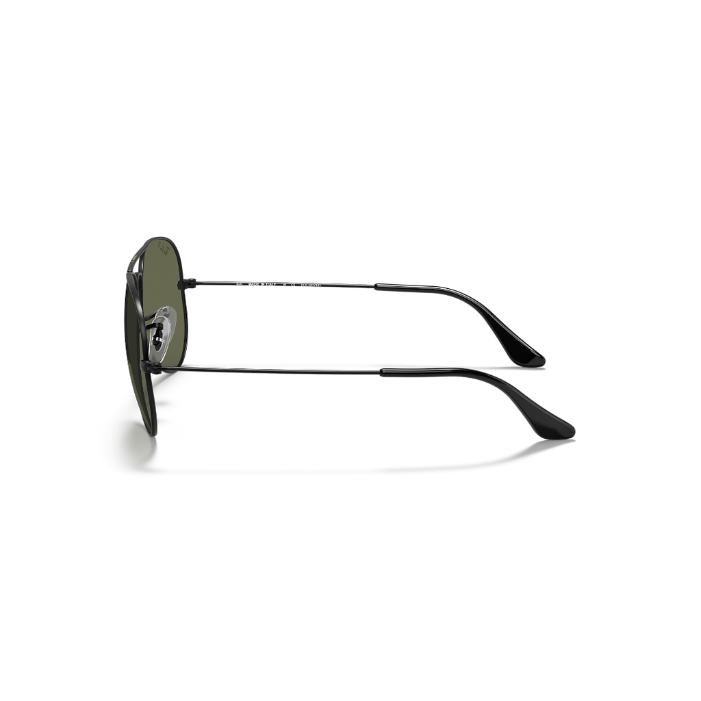 RAYBAN - AVIATOR | Black w/ Green Polarized