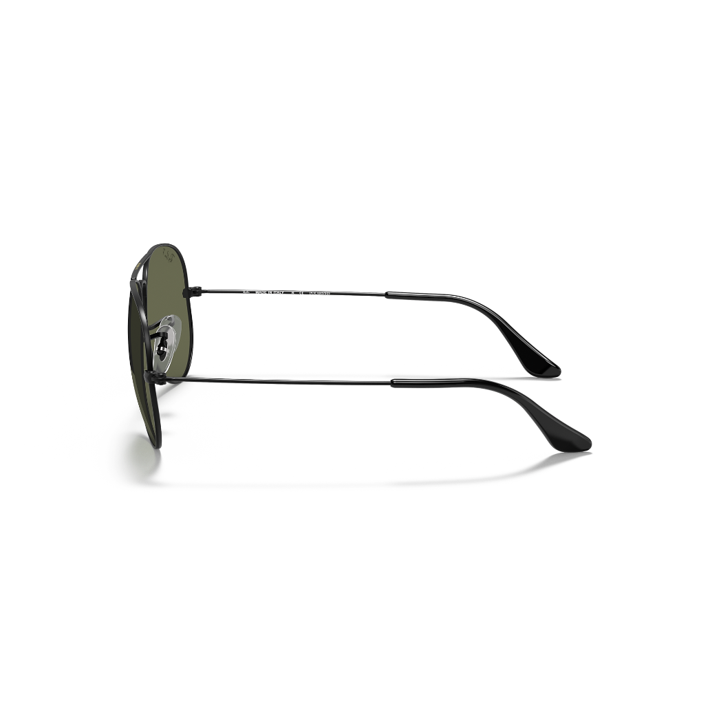 RAYBAN - AVIATOR | Black w/ Green Polarized