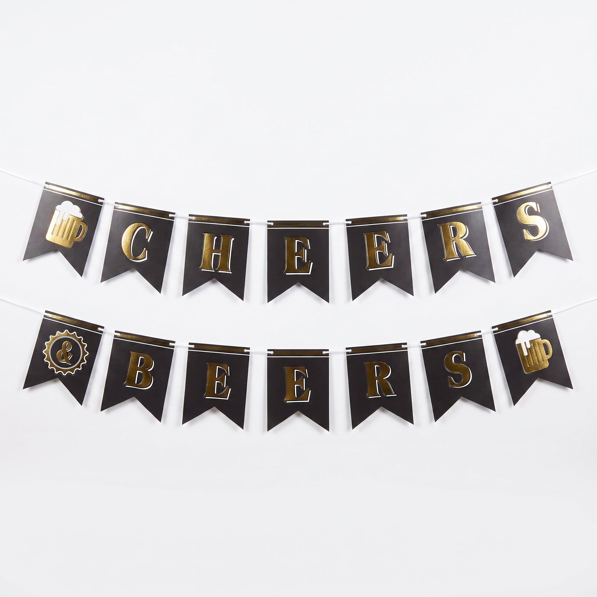 "Cheers & Beers" Birthday Pennant Banner Set