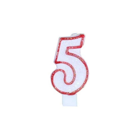 "5" Small Birthday Candle