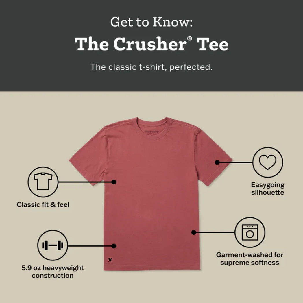 LIFE IS GOOD - MENS CRUSHER TEE | Daily Dose Golf Athletic Blue