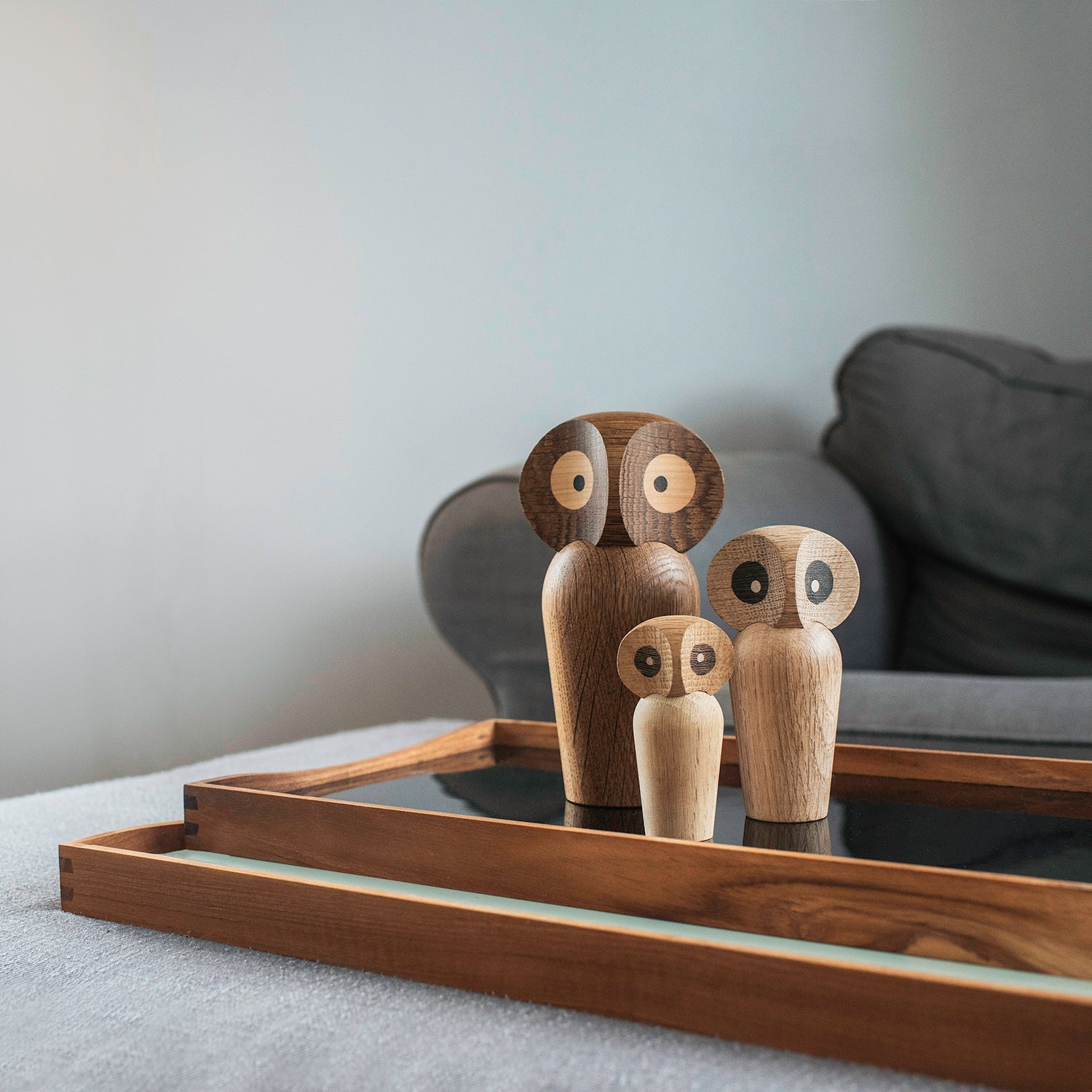 architectmade | wooden owl | large smoked oak