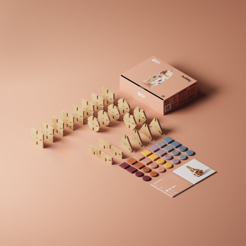 Bavvic Wooden Builder Set 48 pieces