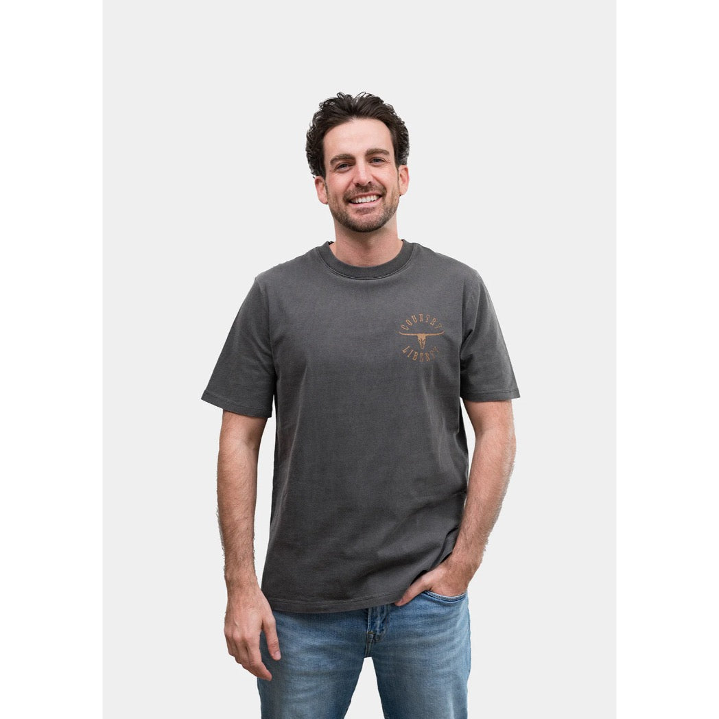 COUNTRY LIBERTY - VINTAGE REBEL TEE | Grey