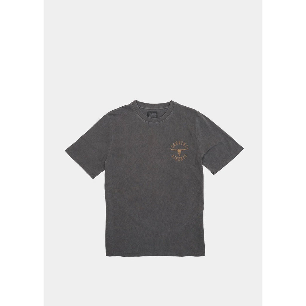 COUNTRY LIBERTY - VINTAGE REBEL TEE | Grey