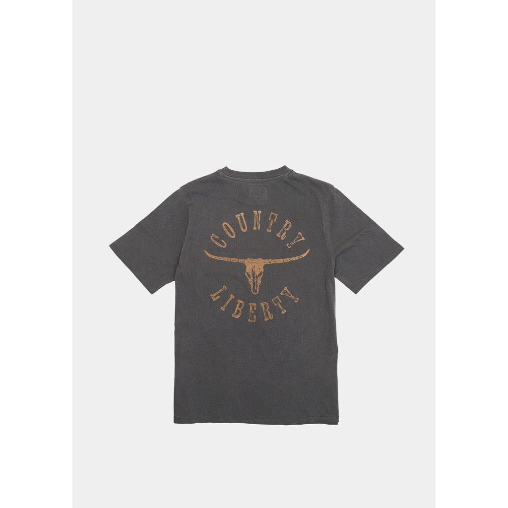 COUNTRY LIBERTY - VINTAGE REBEL TEE | Grey
