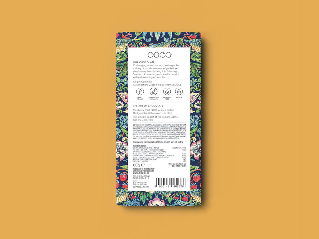 COCO Chocolatier Sea Salt Dark Chocolate William Morris Limited Edition