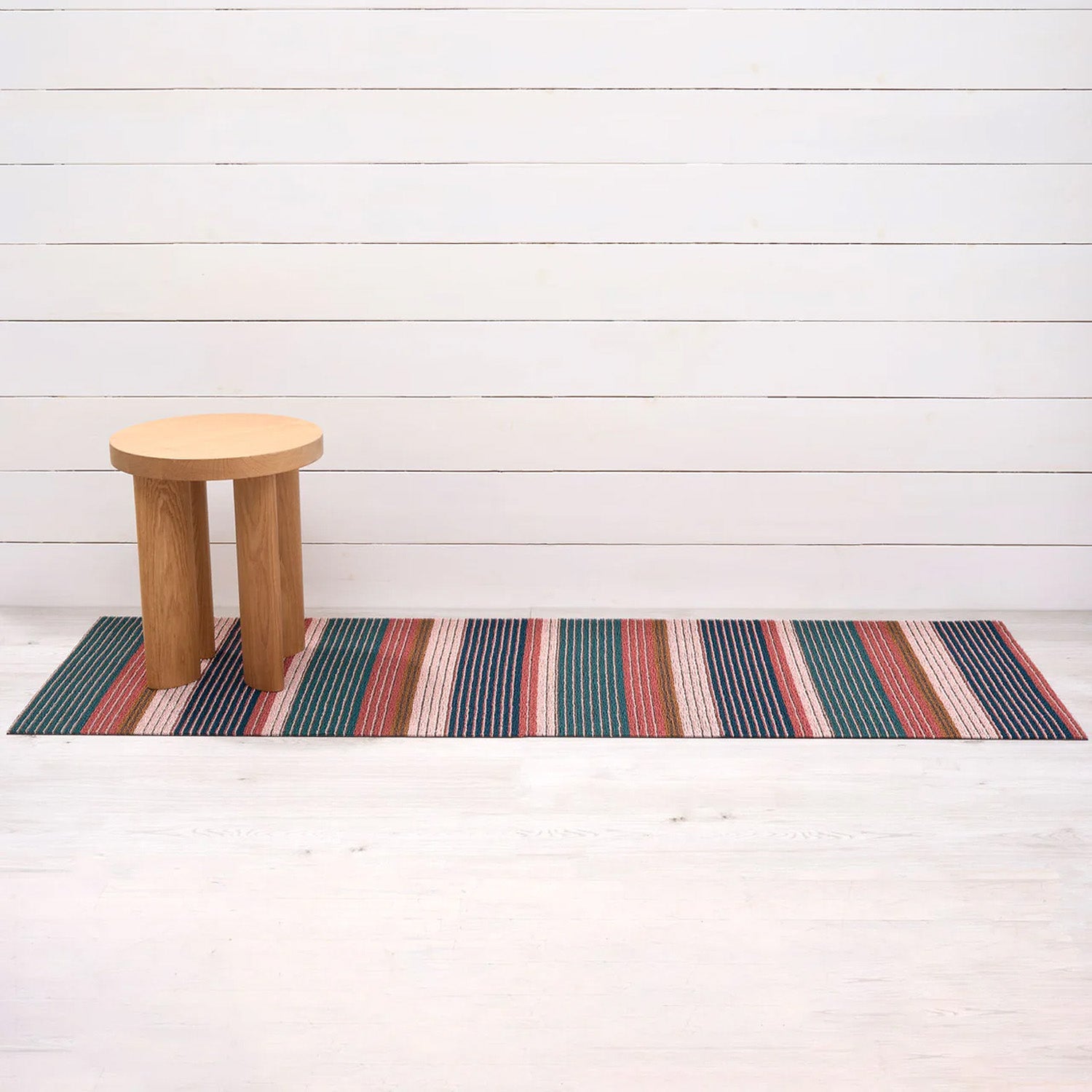 chilewich | shag runner mat 61x183cm (24x72") | pleat stripe raspberry