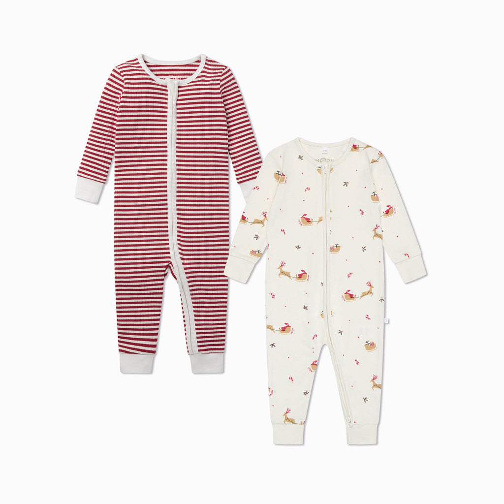 Christmas Clever Zip Sleepsuit 2 Pack