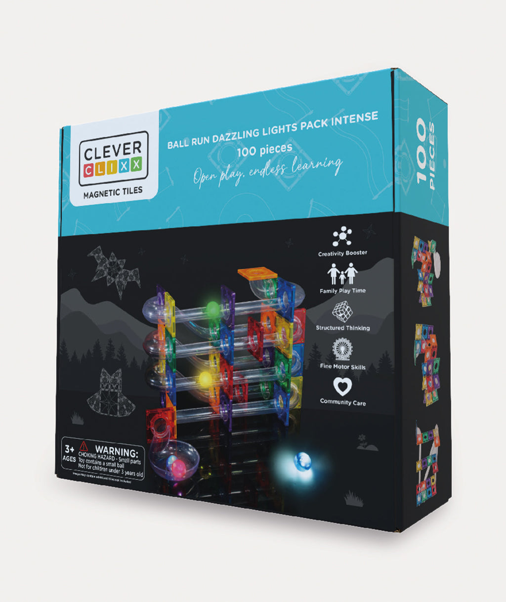 Cleverclixx Ball Run Dazzling Lights Pack Intense 100 Pieces