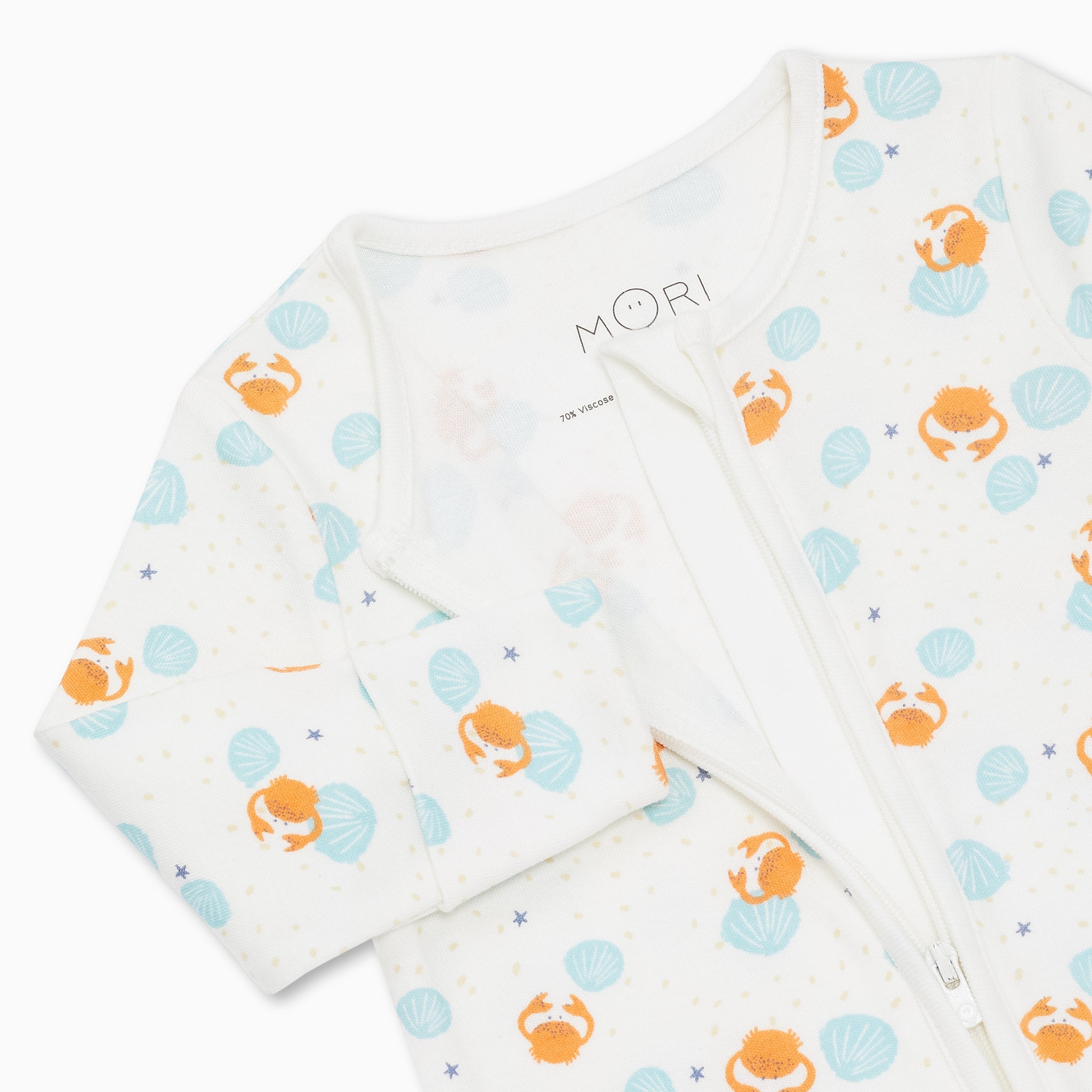 Crab & Shell Clever Zip Sleepsuit