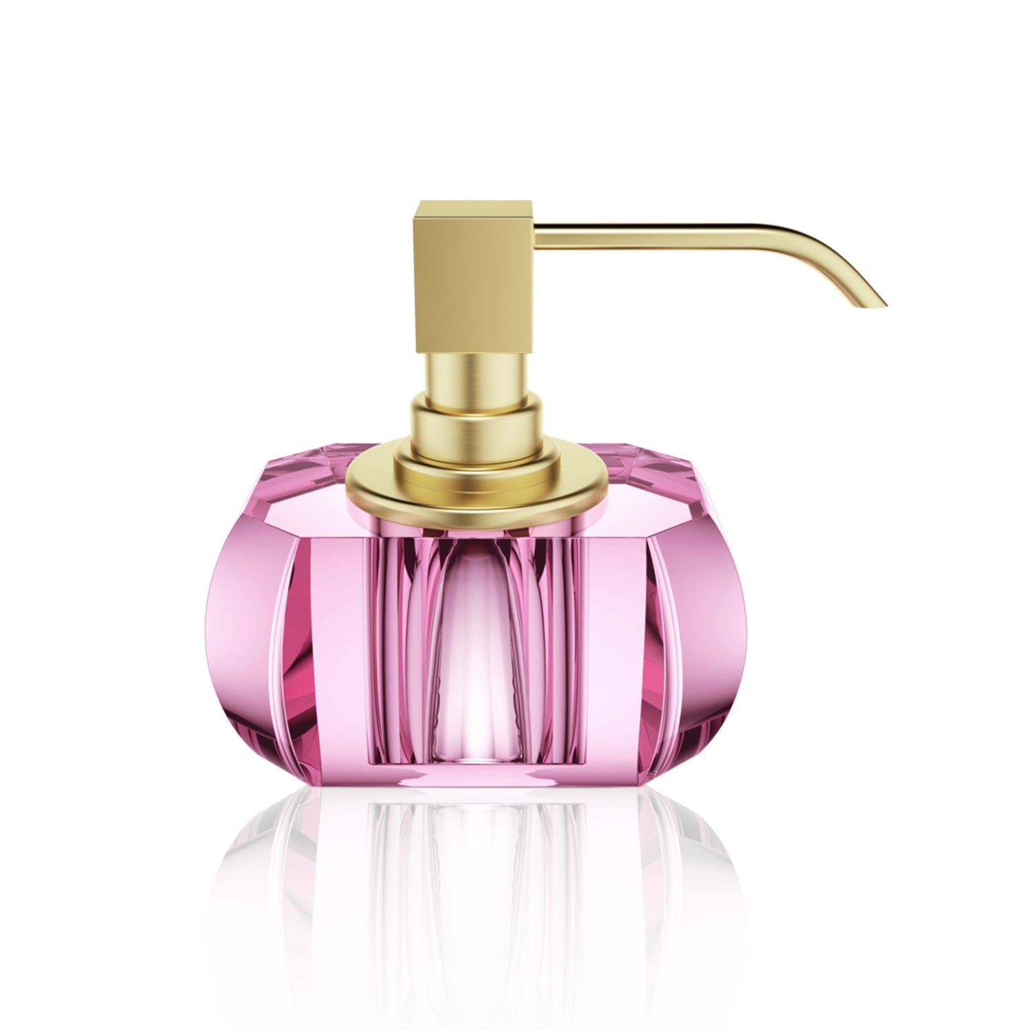 decor walther | KRISTALL collection | soap dispenser | pink + 24 carat matte gold