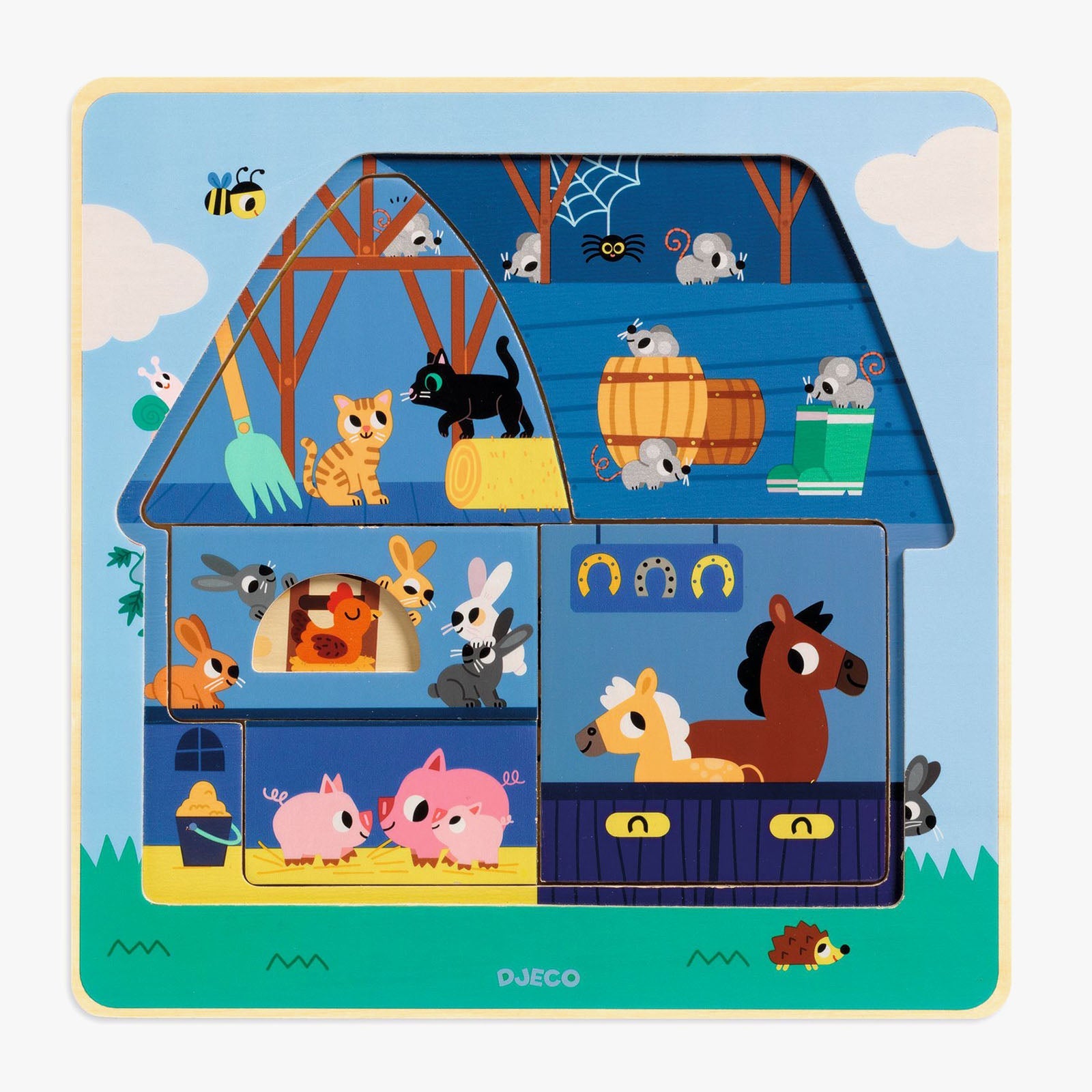 Djeco Chez Moo Wooden Layer Puzzle