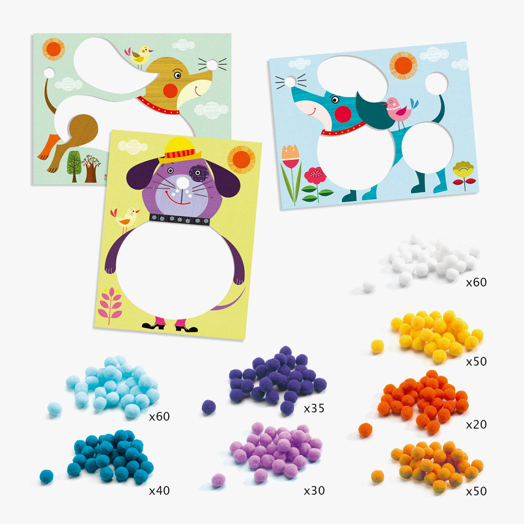 Djeco PomPom Puppies Collage Kit