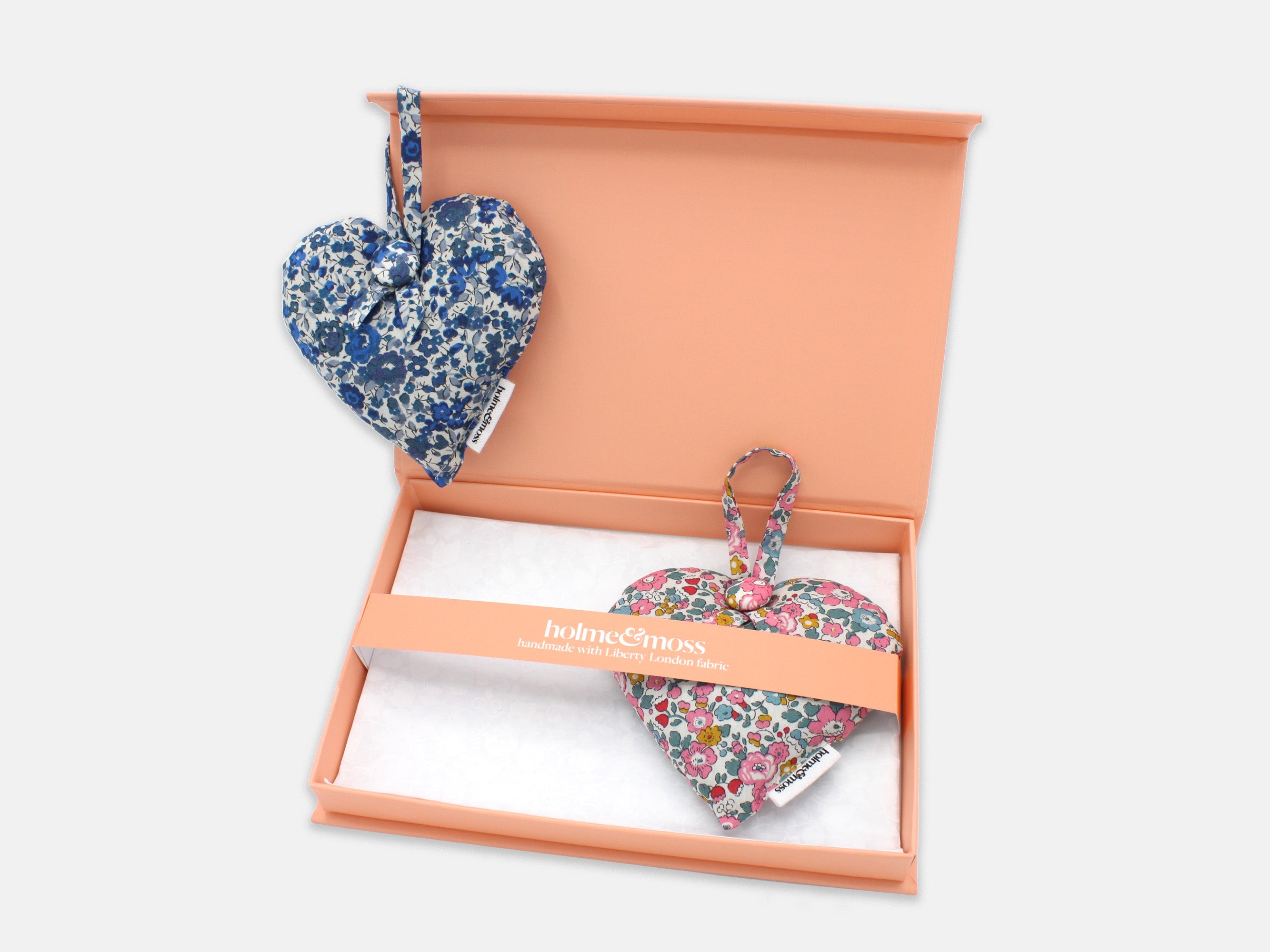 Lavender Heart Gift Box, Liberty Print Ditsy Florals Collection, Set of Two