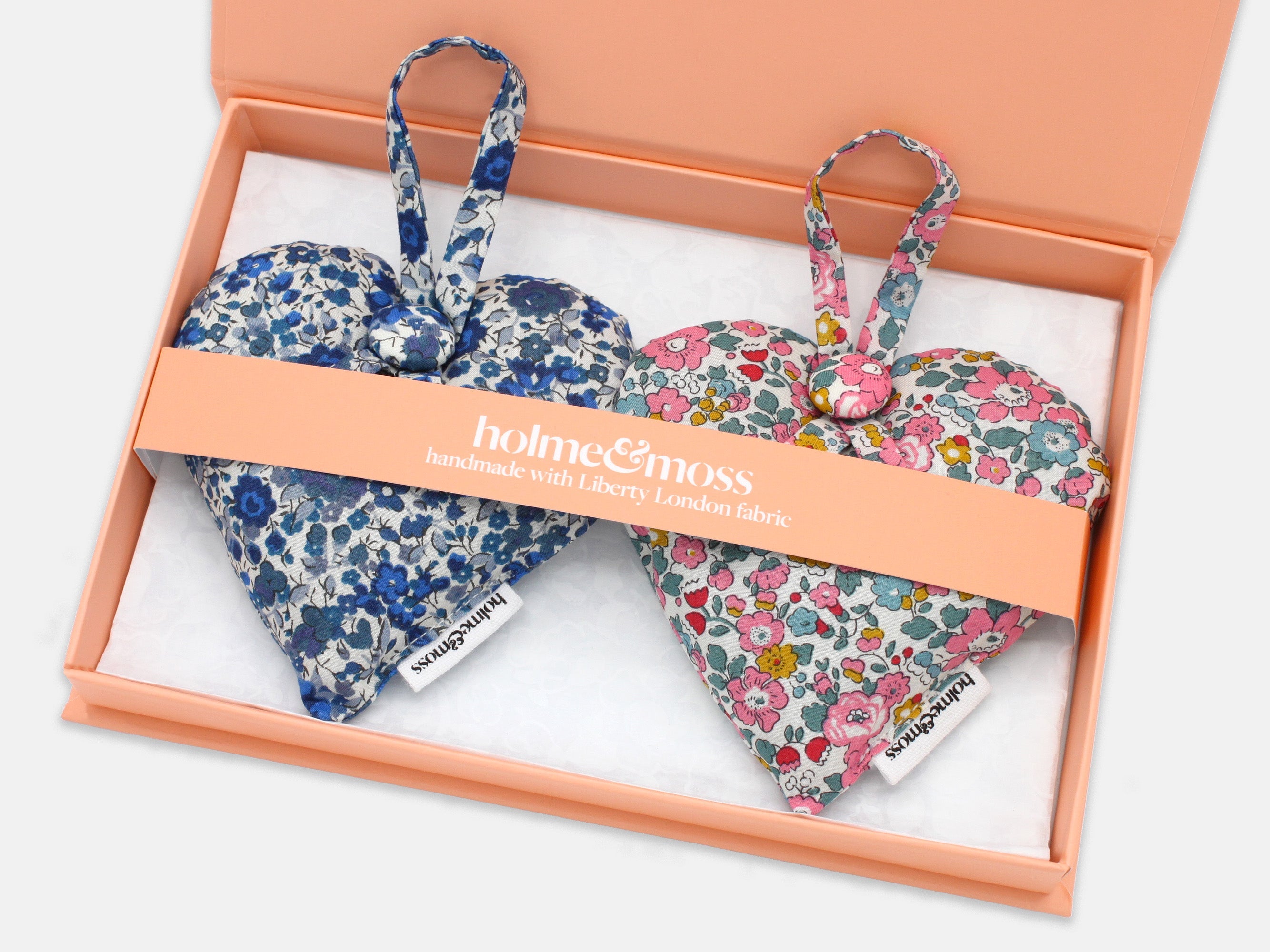 Lavender Heart Gift Box, Liberty Print Ditsy Florals Collection, Set of Two