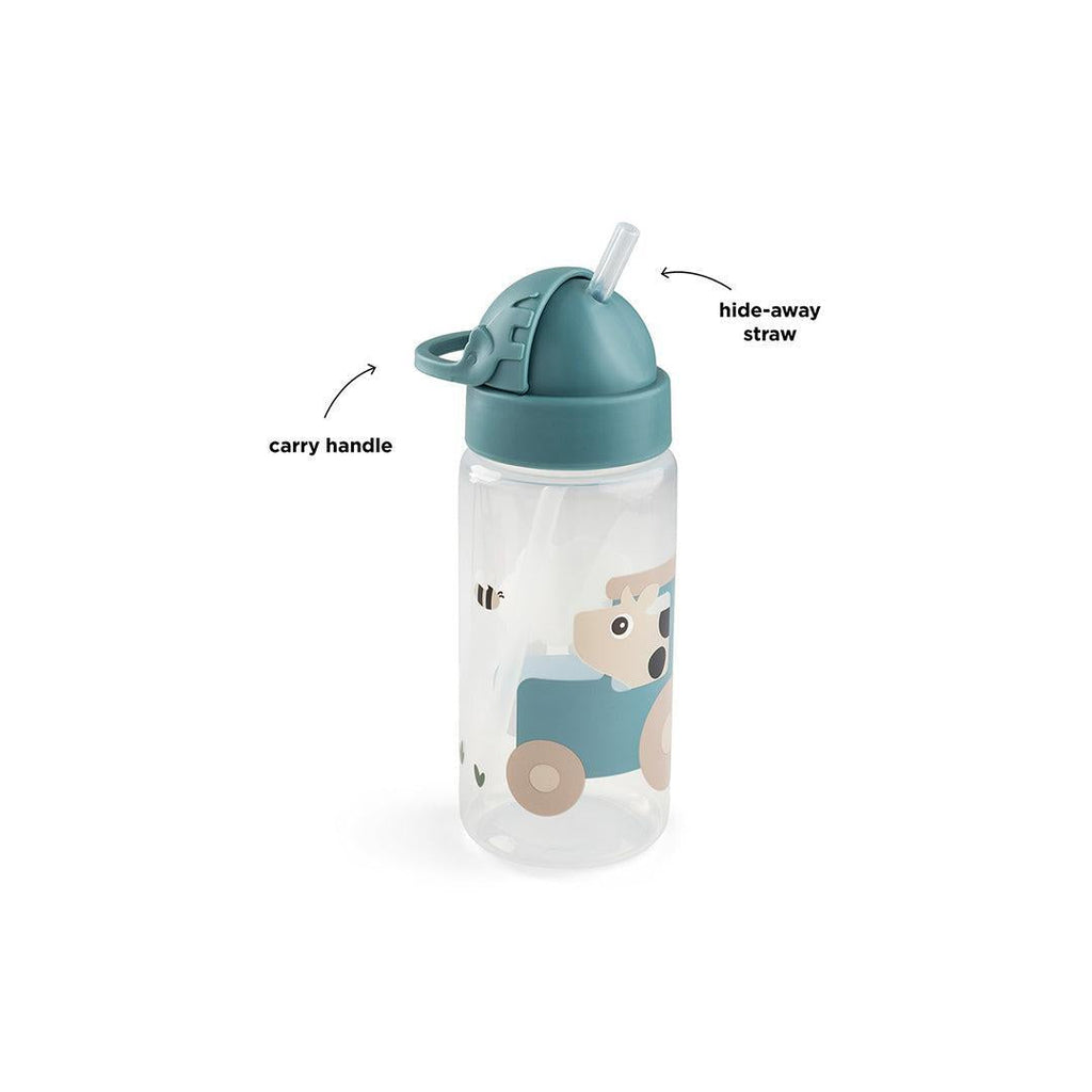 Done by Deer Straw Bottle - Tiny Farm Blue