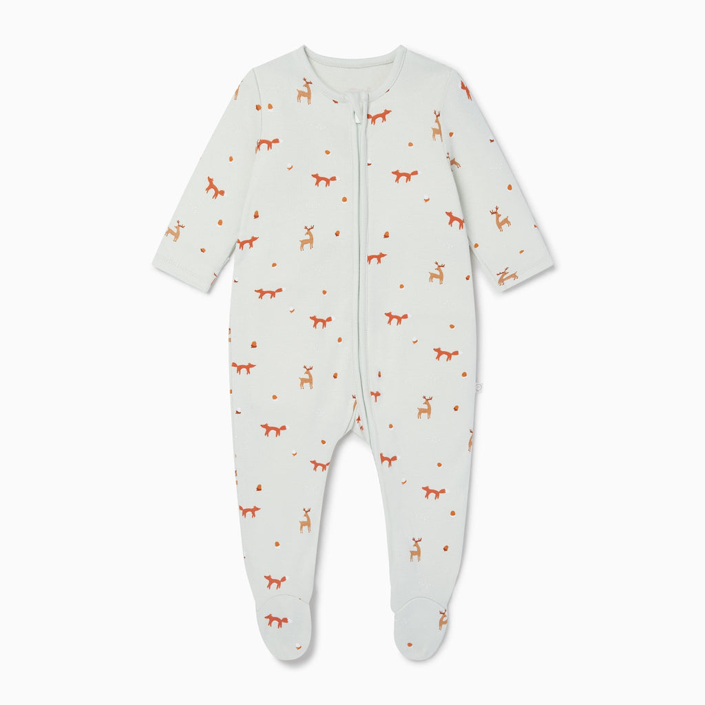 Fox Print Clever Zip Sleepsuit