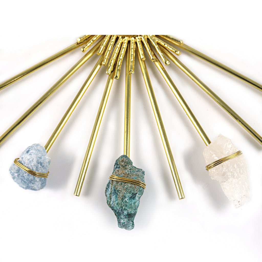Rainbow Sunburst Healing Crystal Grid