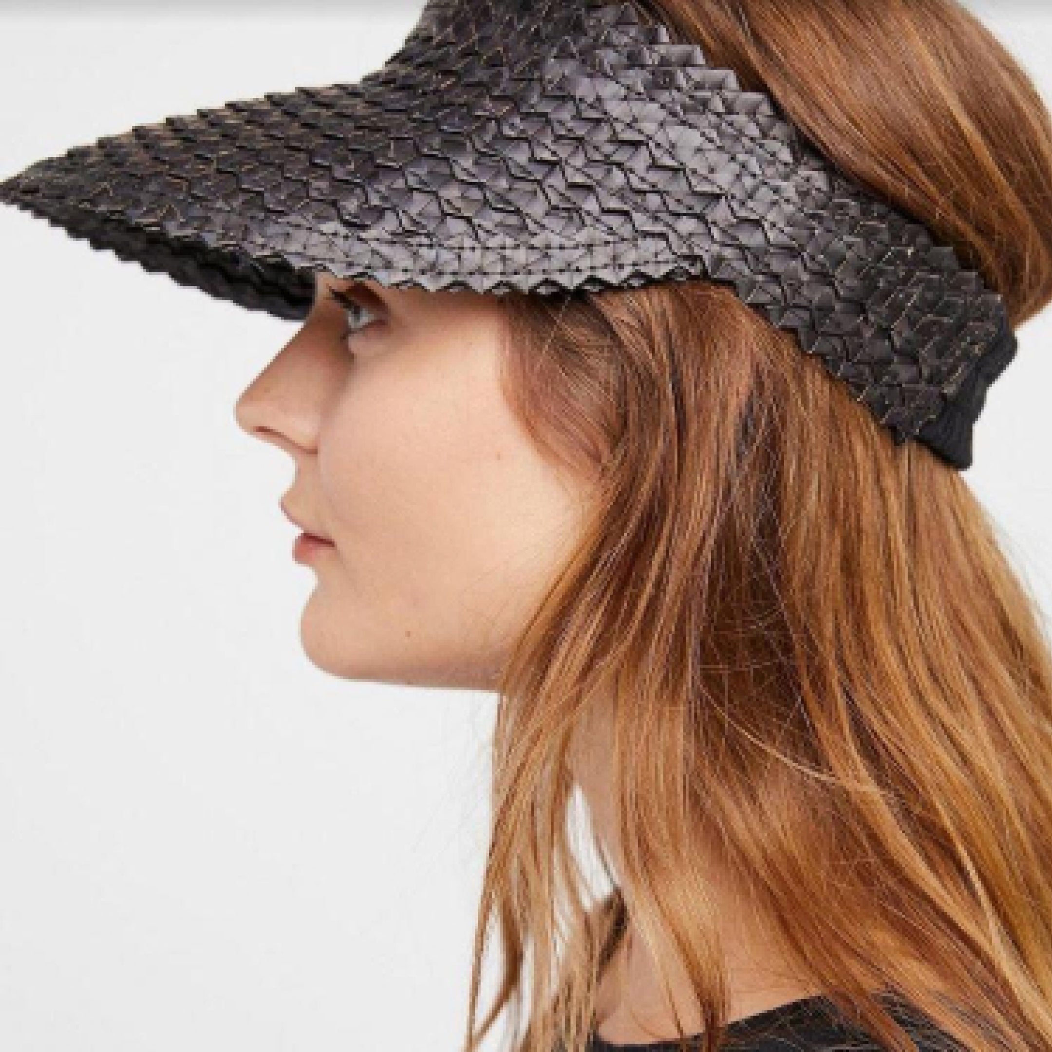 Black Straw Sun Visor