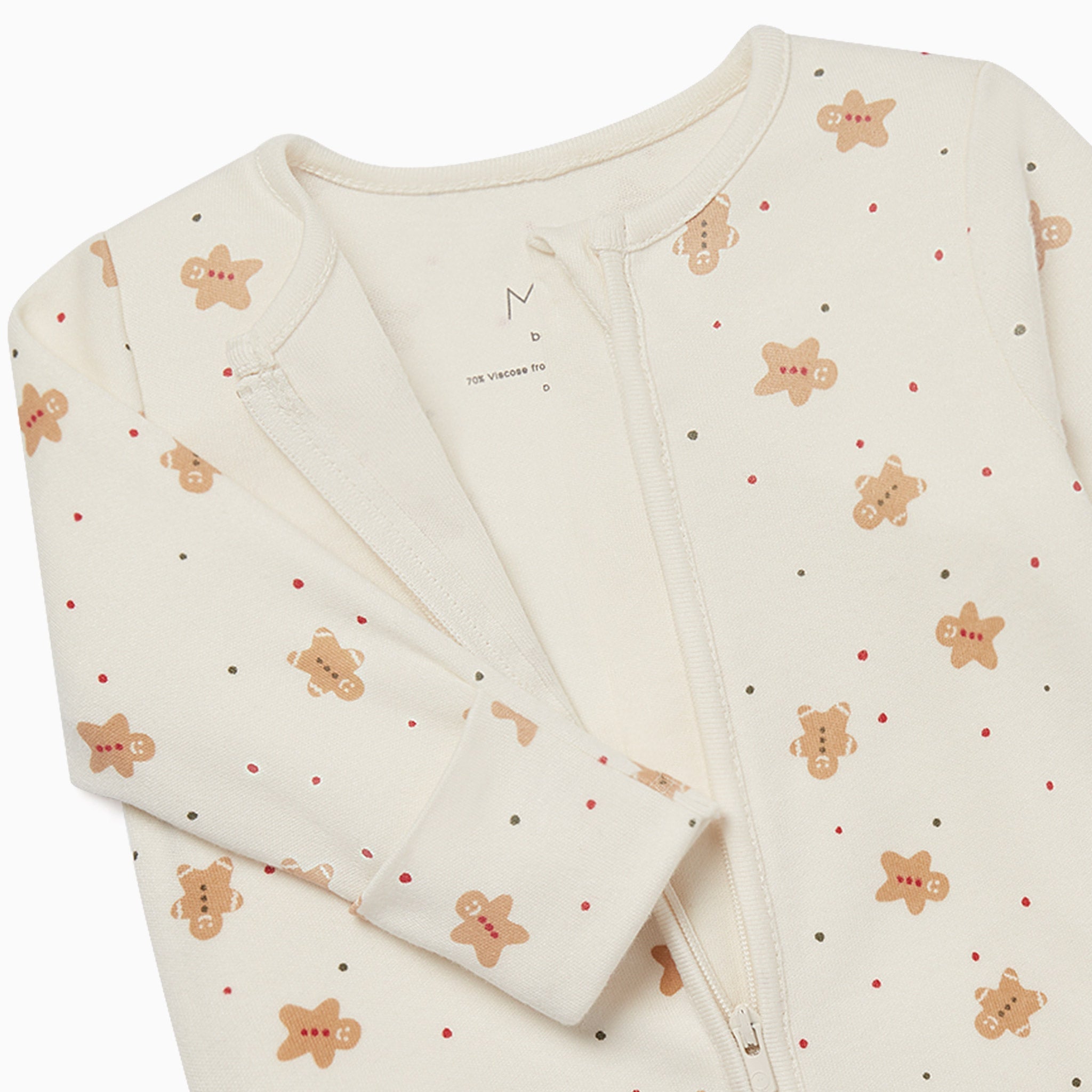 Gingerbread Print Clever Zip Sleepsuit