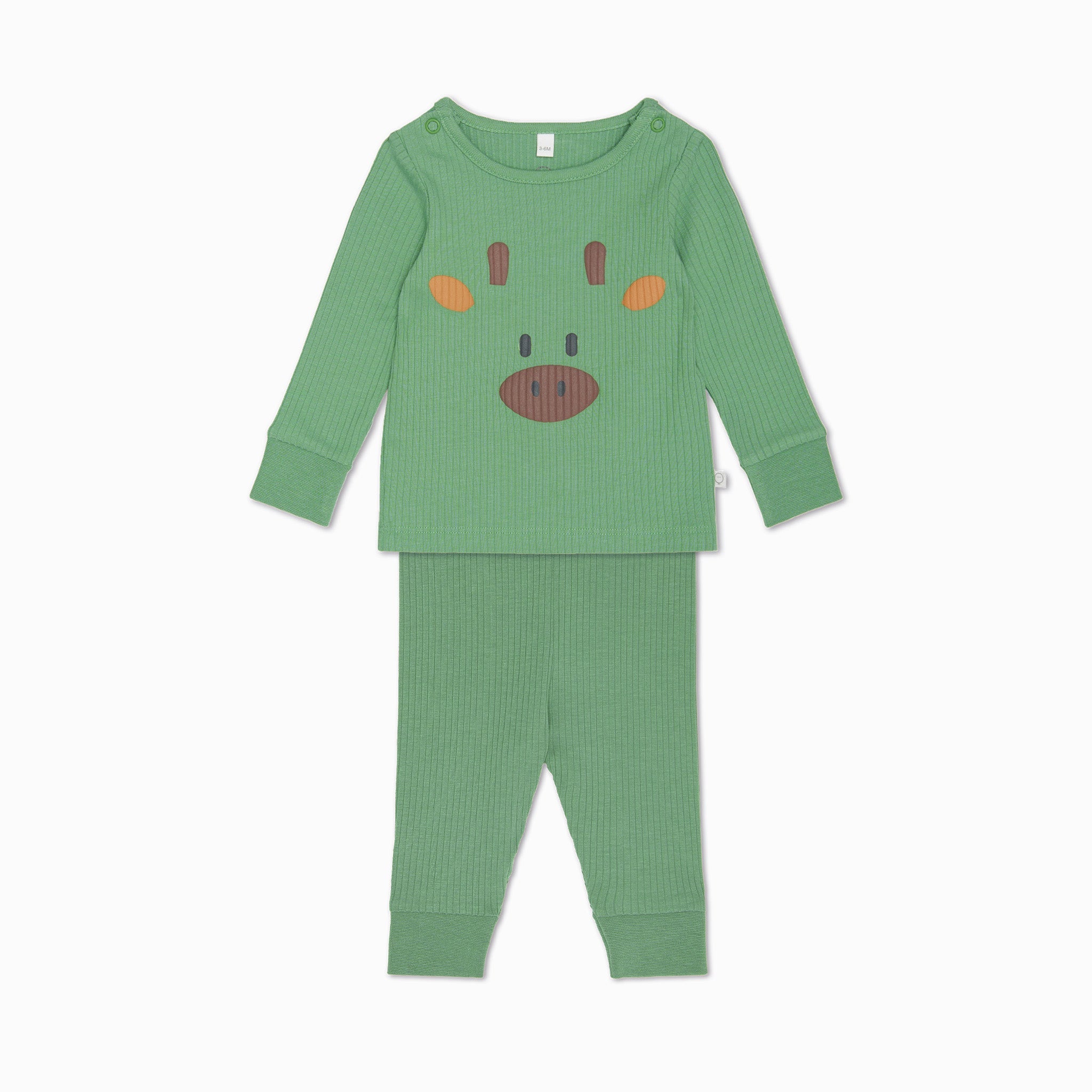 Giraffe Face Ribbed Pyjamas