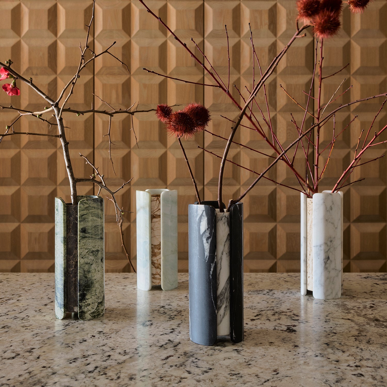 greg natale | vent vase | irish green + emperador