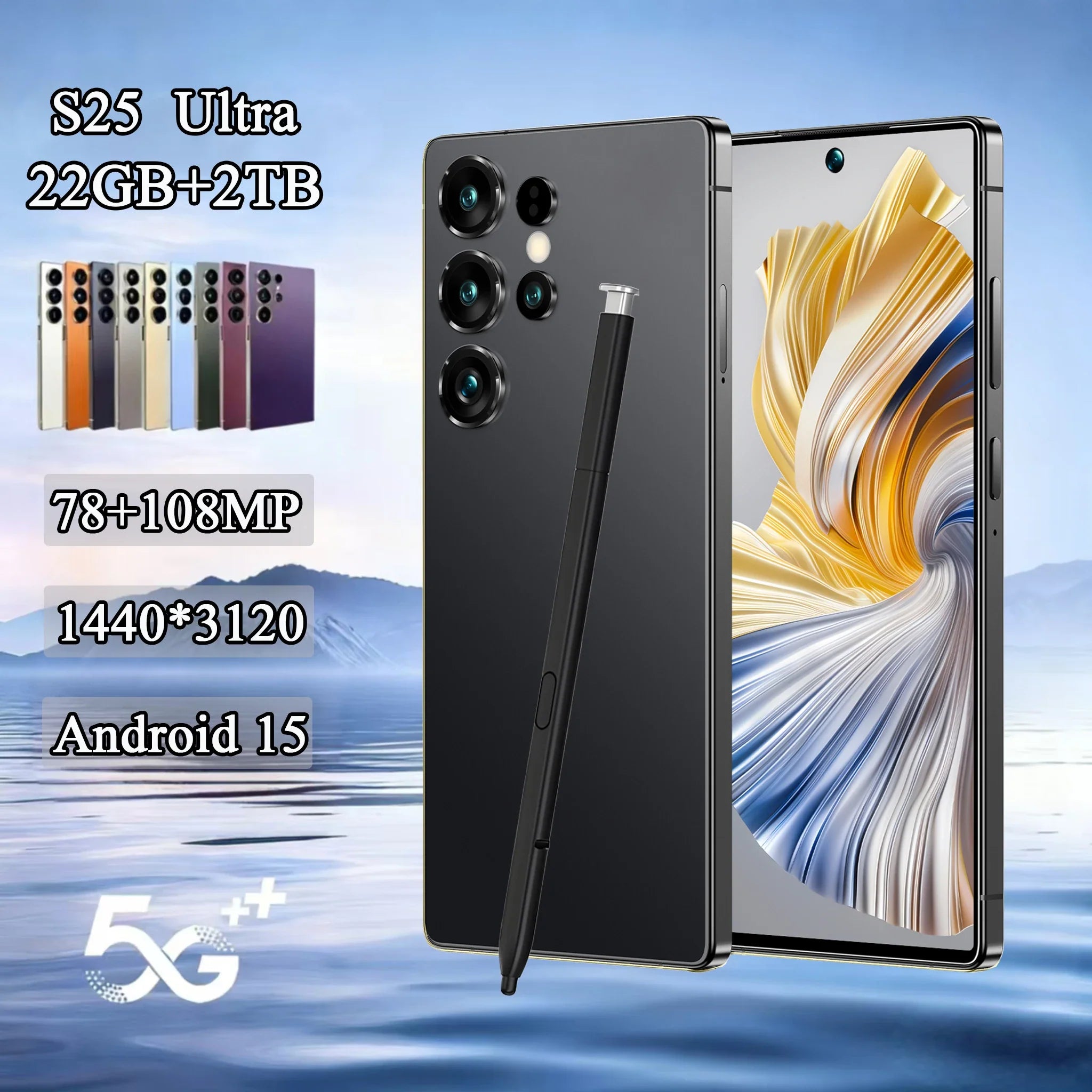 22GB+2TB Large Memory S25 ULTRA Smartphone High Quality Android 15 Mobile Phones Big Screen 7.3 Inch S25 ultra Cellphones