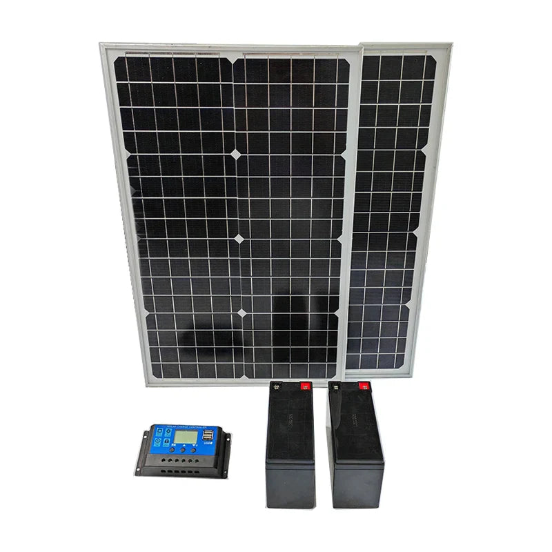 Automatic Gate Opener's Solar Power Set With Solar Panels Charger Backup Batteries