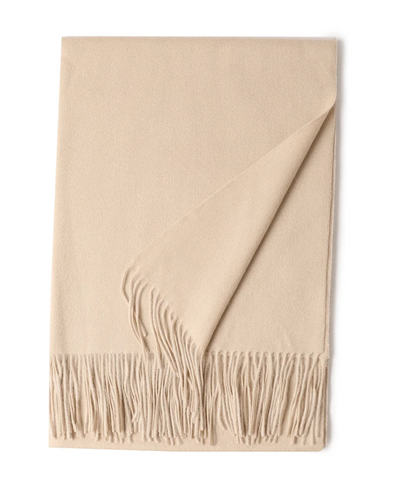 Designer Luxury Fashion Winter Ladies Wool Scarf Stoles Custom Embroidery logo Women Plain Color Wool Scarves Shawl for Women
