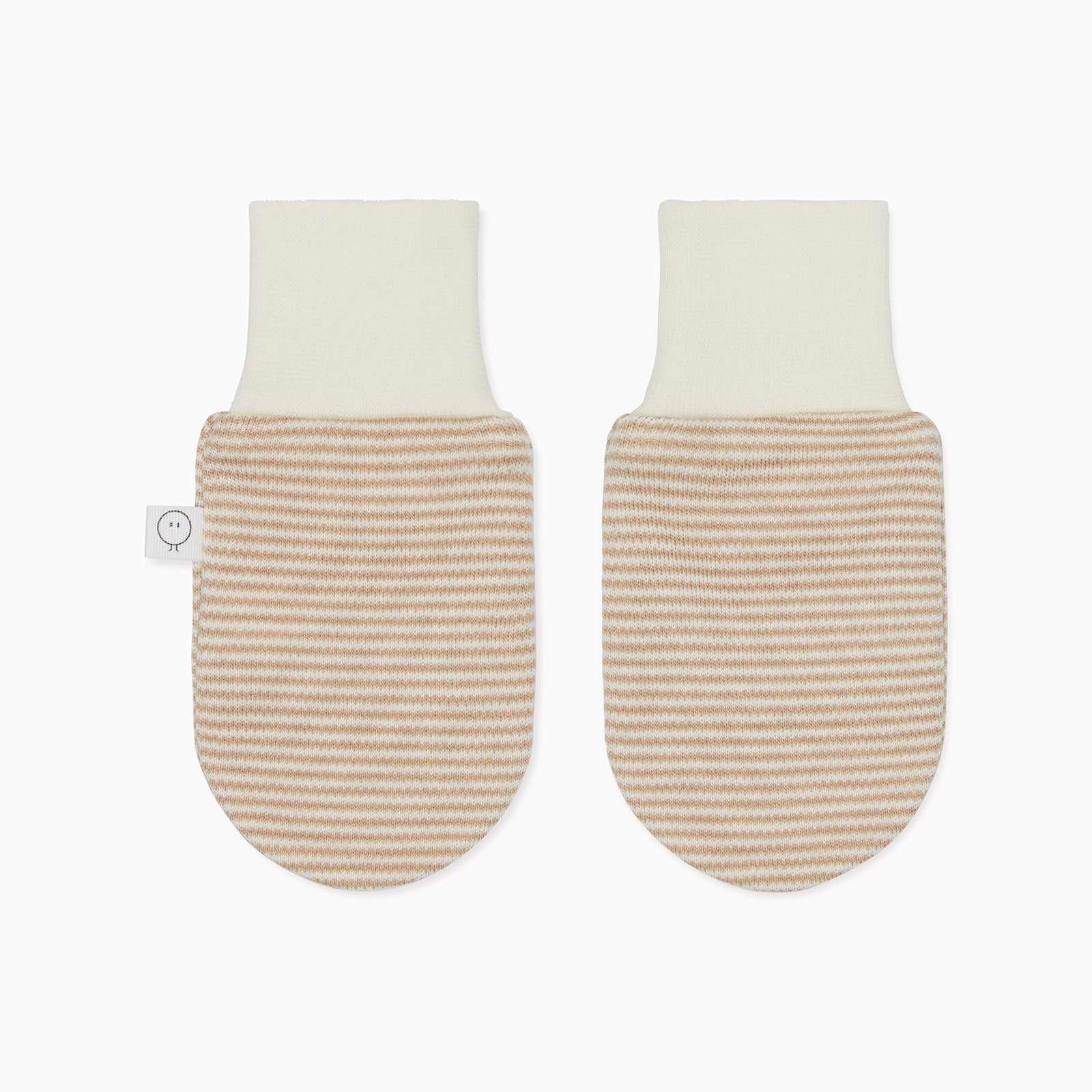 Baby Mittens - Oatmeal Stripe