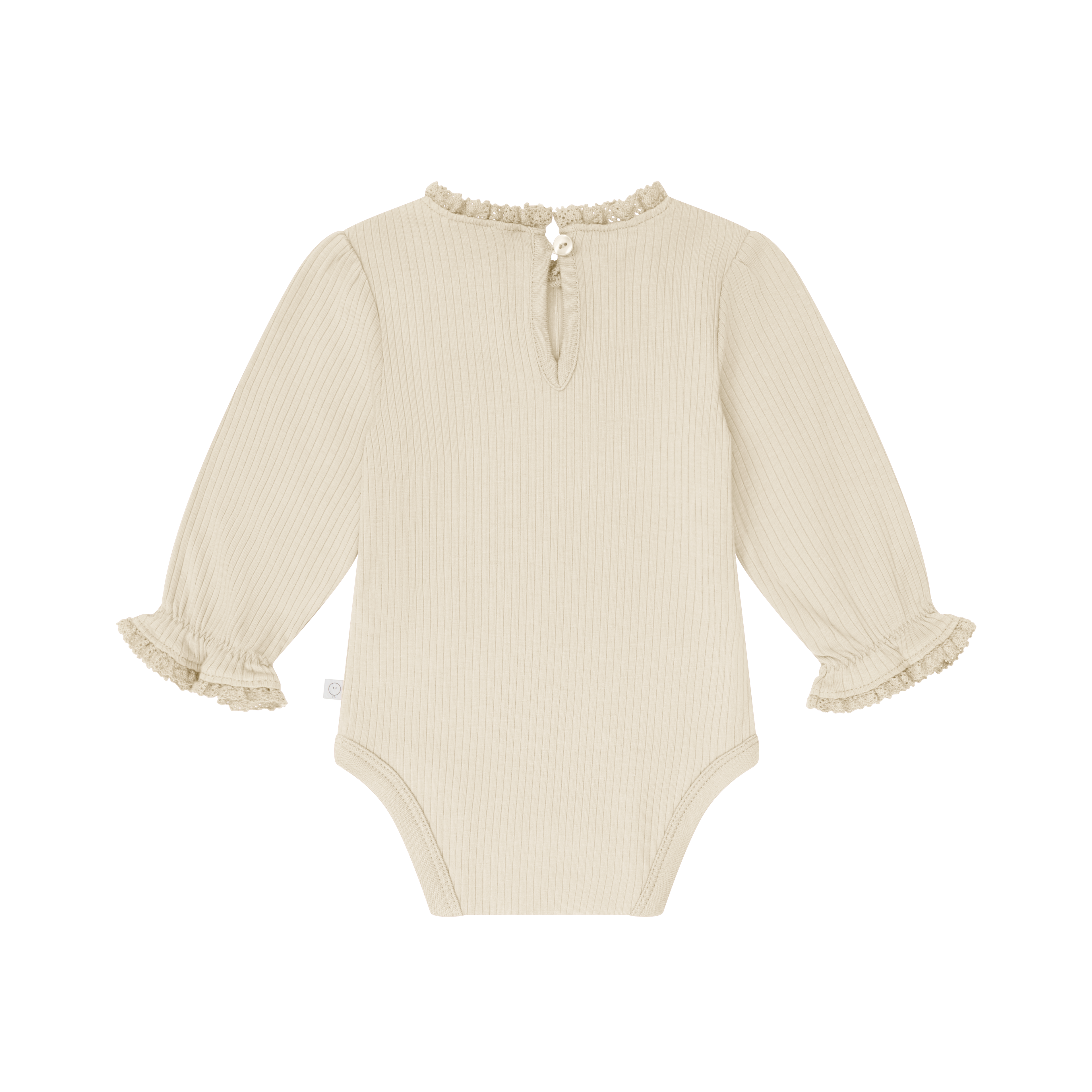 Frilled Ribbed Bodysuit - Ecru