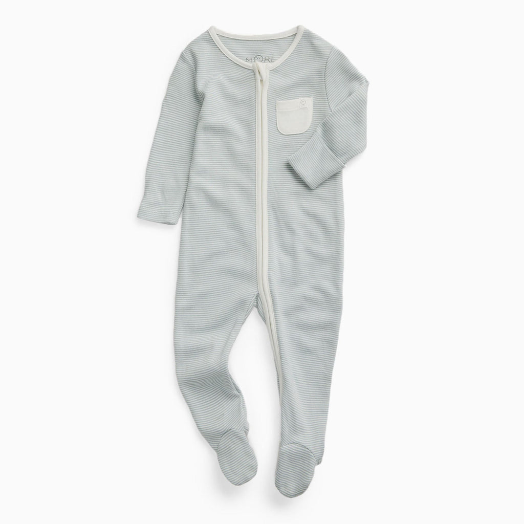 Clever Zip Sleepsuit - Blue Stripe