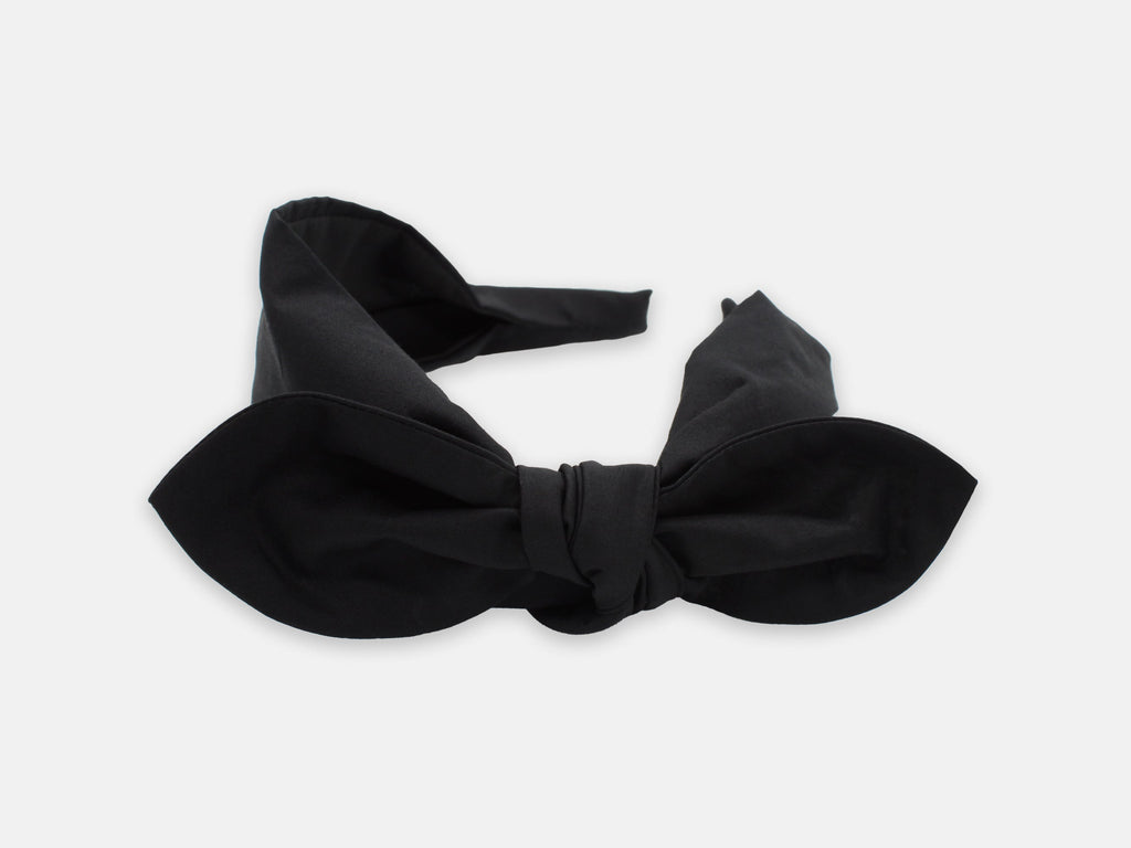 Side Bow Headband - Liberty Black F Print