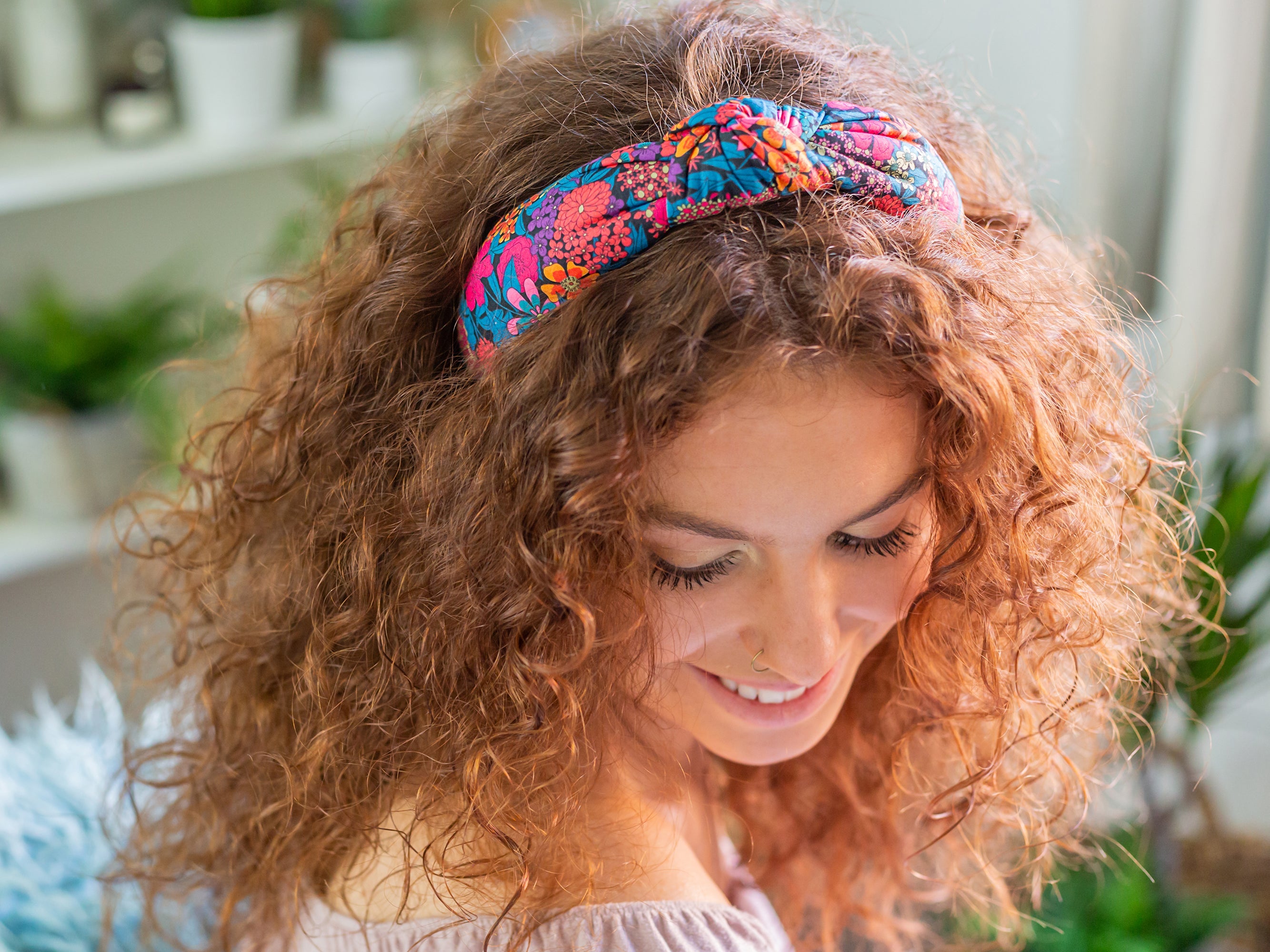 Padded Knot Headband - Liberty Navy C Print