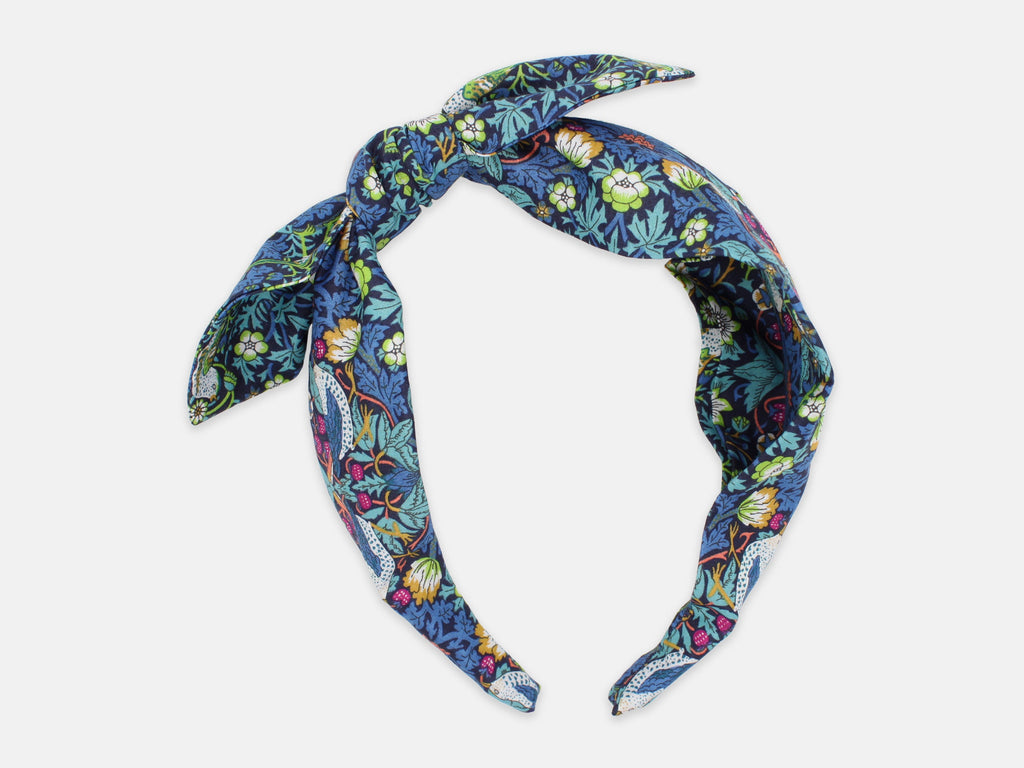 Side Bow Headband - Liberty Strawberry Thief J Print